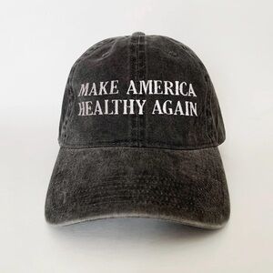MAHA Make America Healthy Again Charcoal Gray Black Adjustable Dad Hat